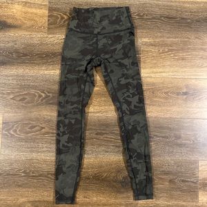 Lululemon army green print leggings